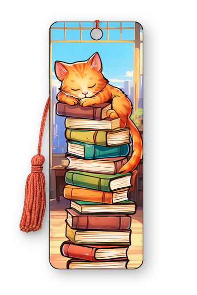 Cat Books Bookmark